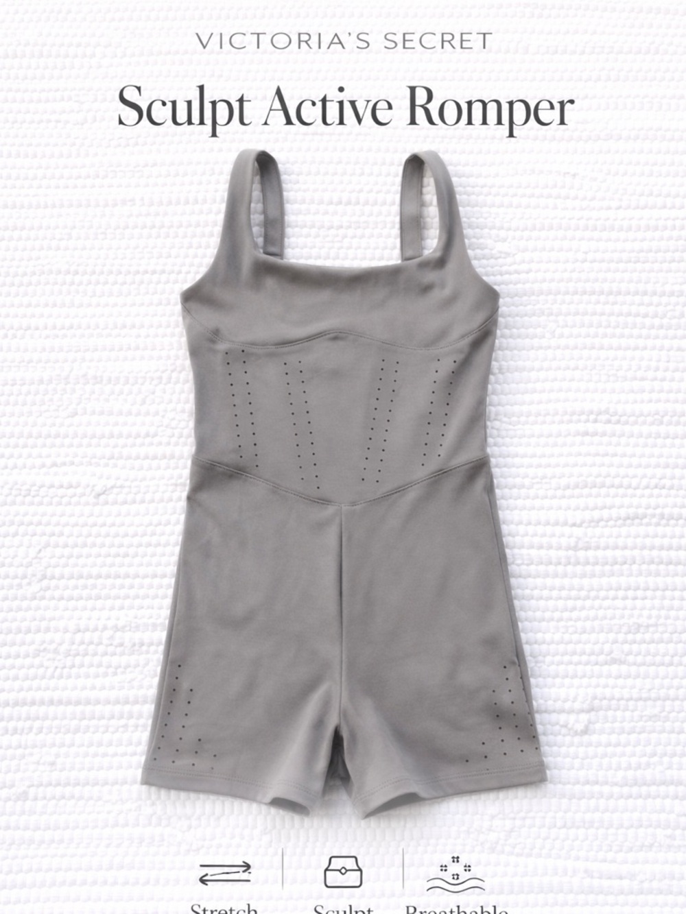 Victoria’s Secret Sculpt Romper olive green XS Active One Piece Shorts NWT